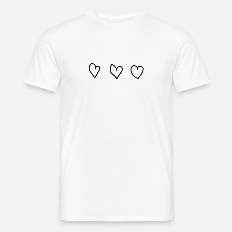 drei herzen herz - Männer T-Shirt - Weiß