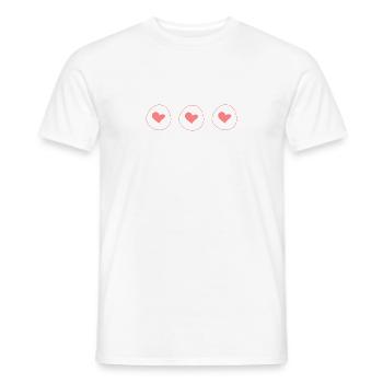 herz drei herzen form kreis symbol rosa - Männer T-Shirt - Weiß - Vorne - AI Model Male 178 dark (178cm)