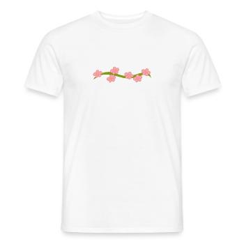 Plante fleurs fleur ligne branche rose - T-shirt homme - blanc - Devant - AI Model Male 178 dark (178cm)