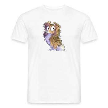 Shetland charcoal fawn - Men's T-Shirt - white - Front - AI Model Male 178 dark (178cm)