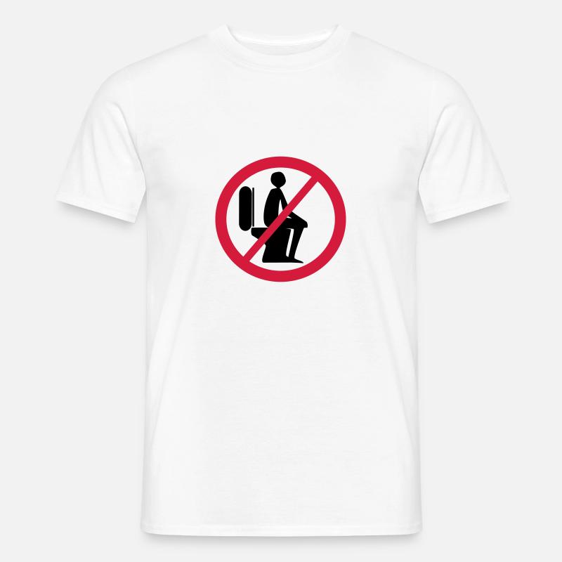 No Sitzpinkler - Männer T-Shirt - Weiß