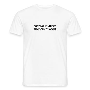 Sozialismus? Niemals wieder! - Männer T-Shirt - Weiß - Vorne - AI Model Male 178 dark (178cm)