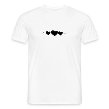 herz drei herzen symbol liebe linie - Männer T-Shirt - Weiß - Vorne - AI Model Male 178 dark (178cm)