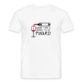 quand marre pinard bouteille vin alcool - T-shirt homme - blanc - Devant - AI Model Male 178 dark (178cm)