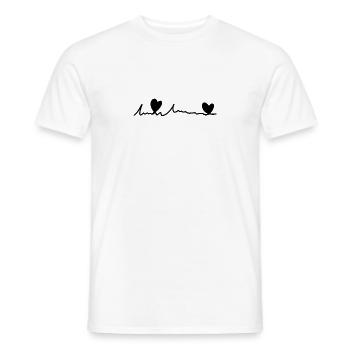 coeur de texte de police de ligne - T-shirt homme - blanc - Devant - AI Model Male 178 dark (178cm)