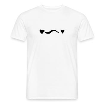 Heart Line Wave Hearts - T-shirt homme - blanc - Devant - AI Model Male 178 dark (178cm)