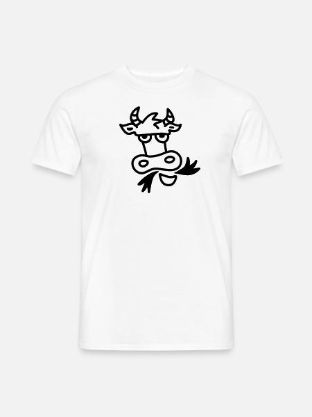 chewing cow - line - Men's T-Shirt - white