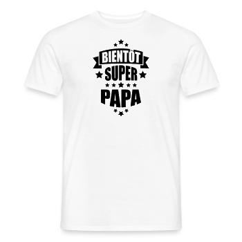 bientôt super papa - T-shirt homme - blanc - Devant - AI Model Male 178 dark (178cm)