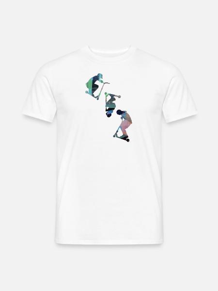 Stuntscooter,Trickscooter,tricks,stunt,e-scooter - Men's T-Shirt - white