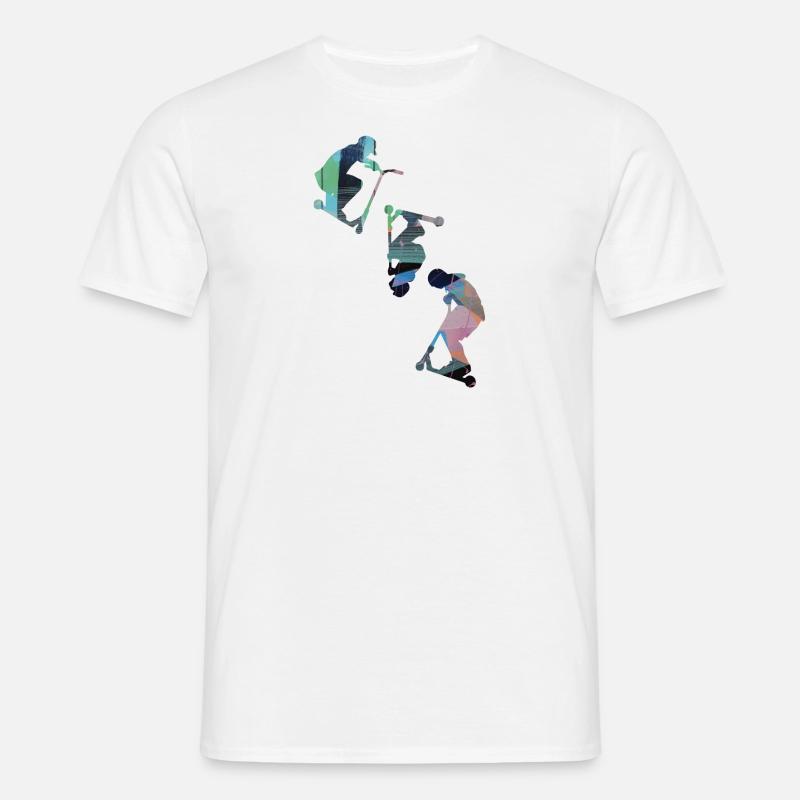 Stuntscooter,Trickscooter,tricks,stunt,e-scooter - T-shirt Homme - blanc