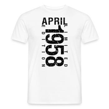 Anniversaire Avril 1958 Avril né en Avril 1958 - T-shirt homme - blanc - Devant - AI Model Male 178 dark (178cm)
