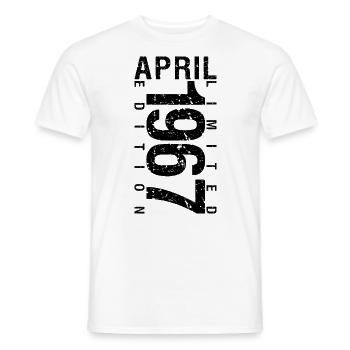 Anniversaire Avril 1967 Avril né en Avril 1967 - T-shirt homme - blanc - Devant - AI Model Male 178 dark (178cm)
