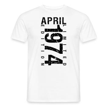 Anniversaire Avril 1974 Avril né en Avril 1974 - T-shirt homme - blanc - Devant - AI Model Male 178 dark (178cm)