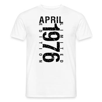 Birthday April 1976 April born in April 1976 - Men's T-Shirt - white - Front - AI Model Male 178 dark (178cm)