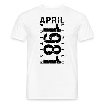 Anniversaire Avril 1981 Avril né en Avril 1981 - T-shirt homme - blanc - Devant - AI Model Male 178 dark (178cm)