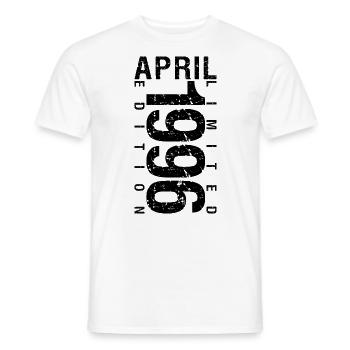 Birthday April 1996 April born in April 1996 - Men's T-Shirt - white - Front - AI Model Male 178 dark (178cm)