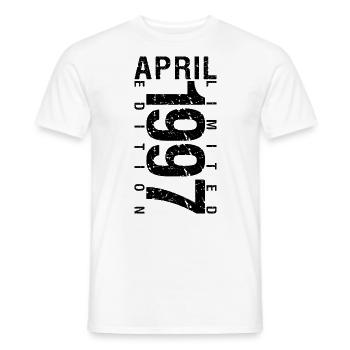 Anniversaire Avril 1997 Avril né en Avril 1997 - T-shirt homme - blanc - Devant - AI Model Male 178 dark (178cm)