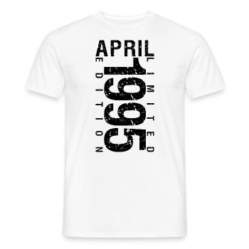 Birthday April 1995 April born in April 1995 - Men's T-Shirt - white - Front - AI Model Male 178 dark (178cm)