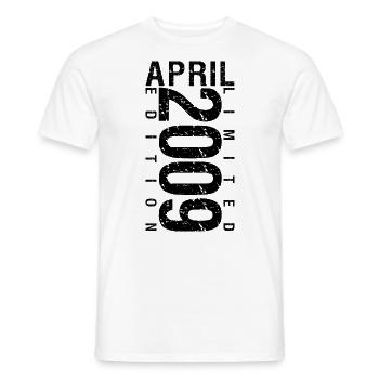 Birthday April 2009 April born in April 2009 - Men's T-Shirt - white - Front - AI Model Male 178 dark (178cm)