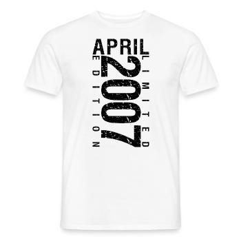 Anniversaire Avril 2007 Avril né en Avril 2007 - T-shirt homme - blanc - Devant - AI Model Male 178 dark (178cm)