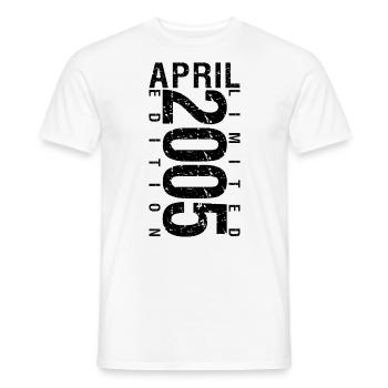 Anniversaire Avril 2005 Avril né en Avril 2005 - T-shirt homme - blanc - Devant - AI Model Male 178 dark (178cm)