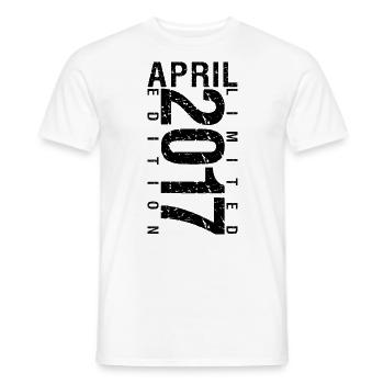 Birthday April 2017 April born in April 2017 - Men's T-Shirt - white - Front - AI Model Male 178 dark (178cm)