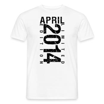 Birthday April 2014 April born in April 2014 - Men's T-Shirt - white - Front - AI Model Male 178 dark (178cm)