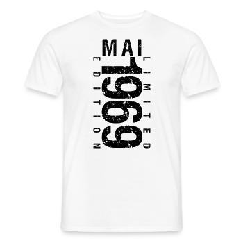 Anniversaire Mai 1969 Mai né en May 1969 - T-shirt homme - blanc - Devant - AI Model Male 178 dark (178cm)
