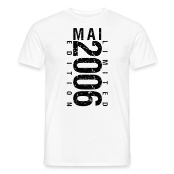 Anniversaire Mai 2006 Mai né en May 2006 - T-shirt homme - blanc - Devant - AI Model Male 178 dark (178cm)