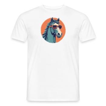 Cheval, Cheval, Cheval, Cheval de guerre, Poney - T-shirt homme - blanc - Devant - AI Model Male 178 dark (178cm)