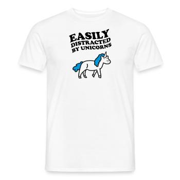 Facilement distrait par le dicton de licorne de licorne - T-shirt homme - blanc - Devant - AI Model Male 178 dark (178cm)