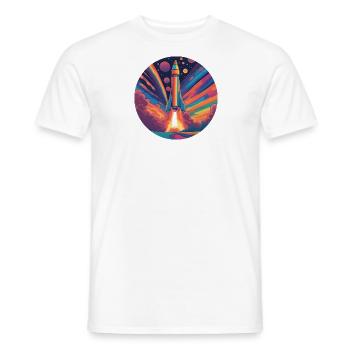 Cosmic Cascade - Männer T-Shirt - Weiß - Vorne - AI Model Male 178 dark (178cm)