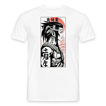 Manga Poster japan man kanji - Männer T-Shirt - Weiß - Vorne - AI Model Male 178 dark (178cm)