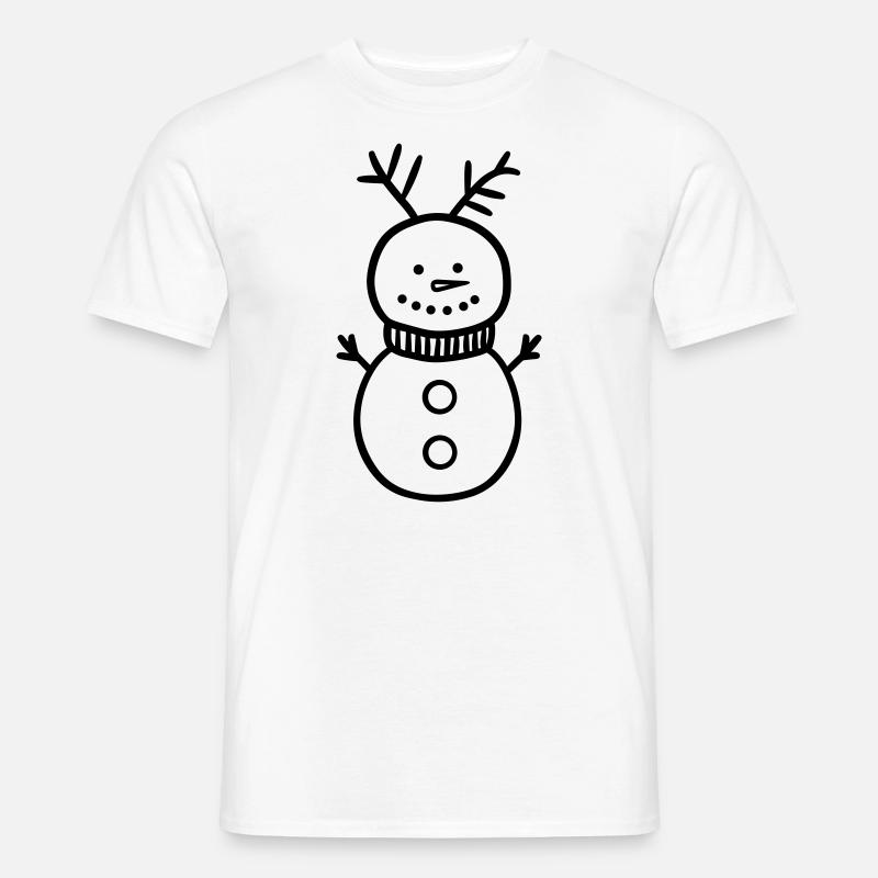 Schneemann - Männer T-Shirt - Weiß