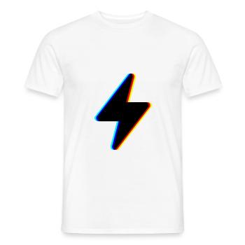 lightning stream symbol logo - Men's T-Shirt - white - Front - AI Model Male 178 dark (178cm)
