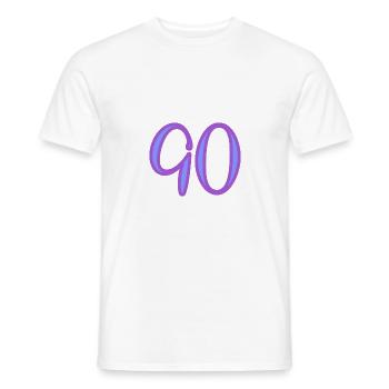 90 - Männer T-Shirt - Weiß - Vorne - AI Model Male 178 dark (178cm)