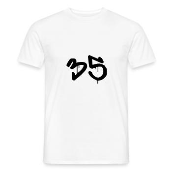 Tag : 35 - T-shirt homme - blanc - Devant - AI Model Male 178 dark (178cm)