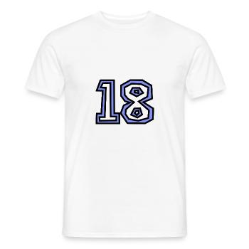 18. 18 JAHRE ALT. 18-JÄHRIGES JUBILÄUM. GEBURTSTAG 18 JAHRE. - Männer T-Shirt - Weiß - Vorne - AI Model Male 178 dark (178cm)