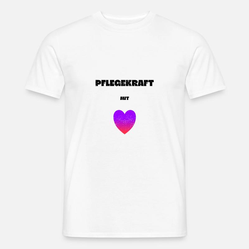 Pflegekraft mit Herz Systemrelevant - Männer T-Shirt - Weiß