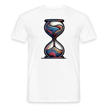 Colorful hourglass with modern aesthetics - Men's T-Shirt - white - Front - AI Model Male 178 dark (178cm)