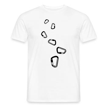 Mousquetons d’équipement d’escalade - T-shirt homme - blanc - Devant - AI Model Male 178 dark (178cm)