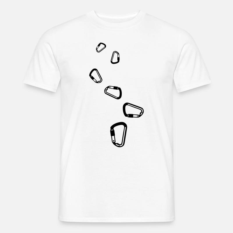 Kletterausrüstung Karabiner - Männer T-Shirt - Weiß