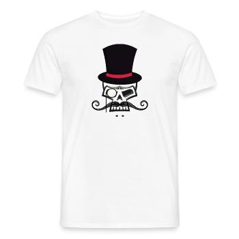 Skullheadwith beard and hat - Männer T-Shirt - Weiß - Vorne - AI Model Male 178 dark (178cm)