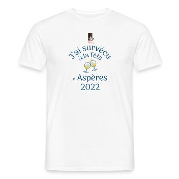 J'ai survécu à la fête d'Aspères - T-shirt homme - blanc - Devant - AI Model Male 178 dark (178cm)