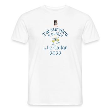 J'ai survécu à la fête à Le Cailar - T-shirt homme - blanc - Devant - AI Model Male 178 dark (178cm)