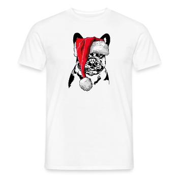 Signes de Noël du Père Noël bouledogue français - T-shirt homme - blanc - Devant - AI Model Male 178 dark (178cm)