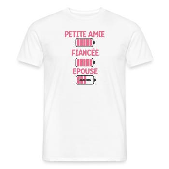 Future mariée cadeau EVJF original témoins mariage - T-shirt homme - blanc - Devant - AI Model Male 178 dark (178cm)