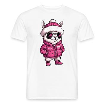 Alpaga Lama Cool BD - T-shirt homme - blanc - Devant - AI Model Male 178 dark (178cm)