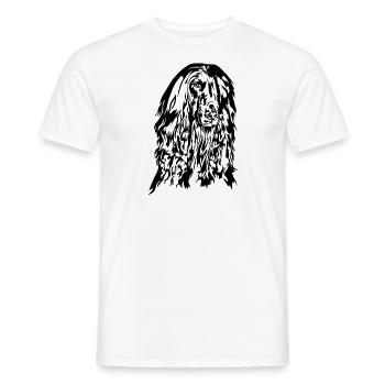 Lévrier AFGHAN Portrait du chien de Wilsign - T-shirt homme - blanc - Devant - AI Model Male 178 dark (178cm)