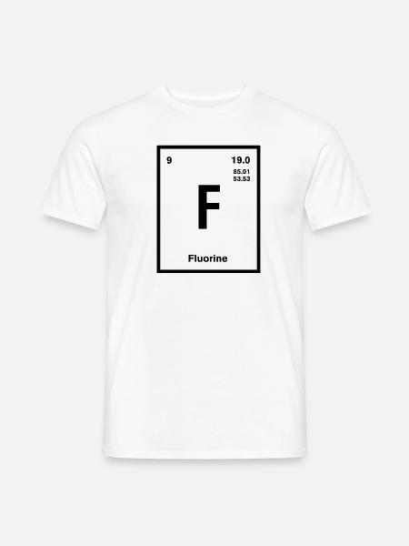 Fluorine Element im Periodensystem - Männer T-Shirt - Weiß
